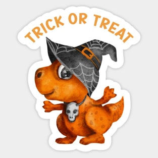 Trick or treat cute dinosaur Sticker